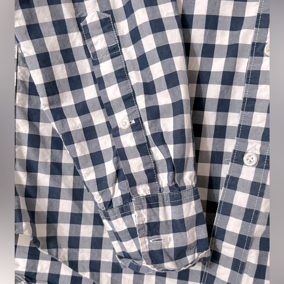 J Crew Classic Oxford Men's Blue and White Gingham Checkered Shirt Sz XS - Picture 6 of 9